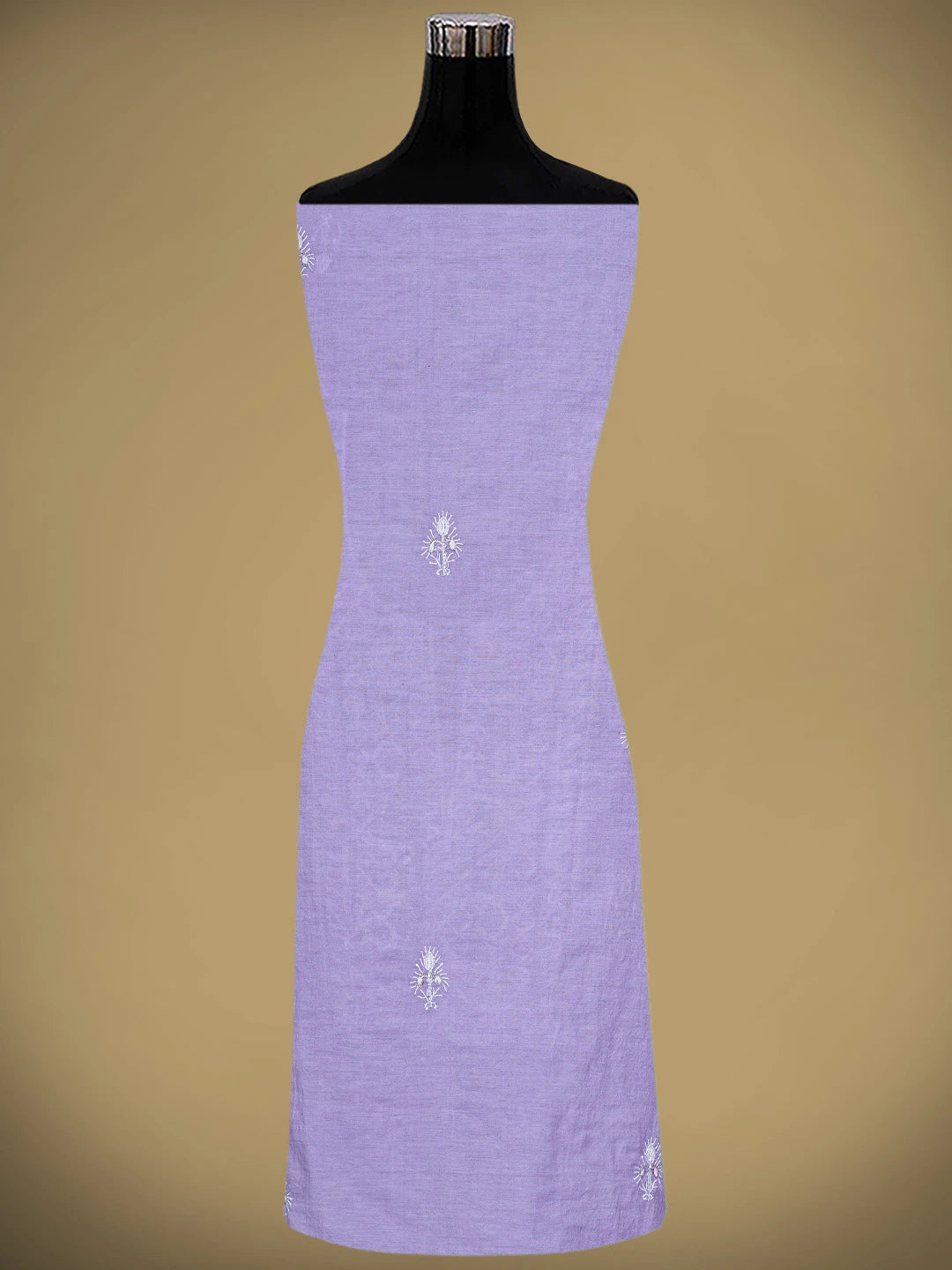 Ada Hand Embroidered Mauve Chanderi Lucknowi Chikankari Unstitched Kurta Dupatta Set With Pearl Work 01A795163