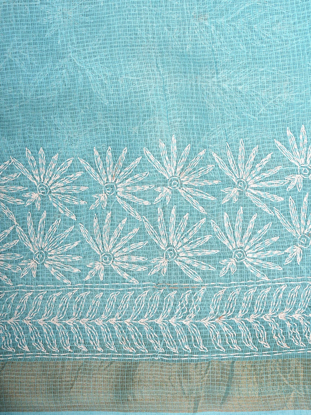 Ada Hand Embroidered Blue Kota Lucknowi Chikankari Saree and Blouse 01A820384