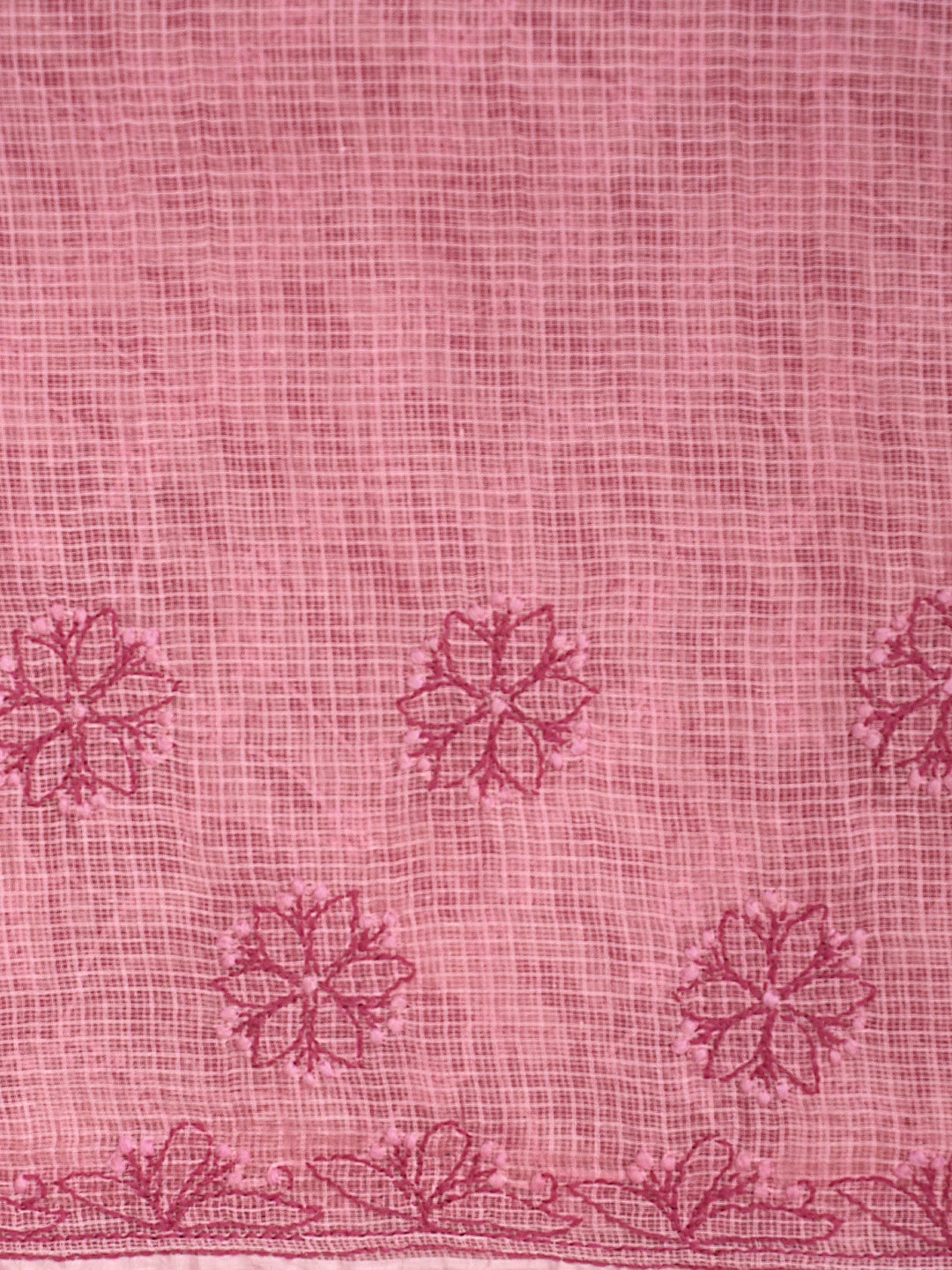 Ada Hand Embroidered Onion Pink Kota Lucknowi Chikankari Saree and Blouse 01A884615