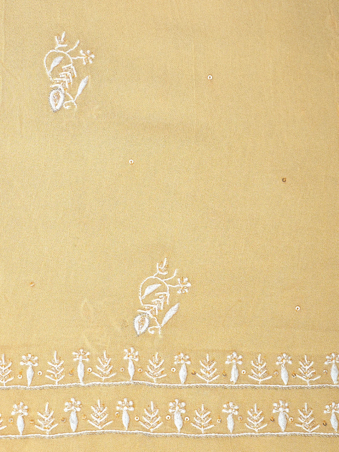 Ada Hand Embroidered Light Peach Viscose Georgette Lucknowi Chikankari Unstitched Kurta Dupatta Set With Cutdana Work 01A618140