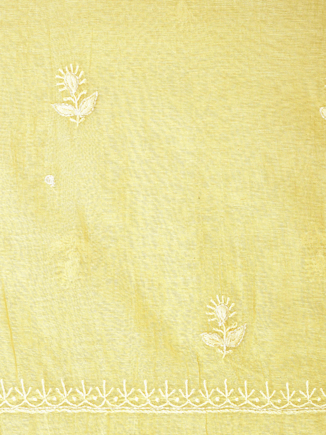 Ada Hand Embroidered Fawn Chanderi Lucknowi Chikankari Unstitched Kurta Dupatta Set With Cutdana Work 01A642944