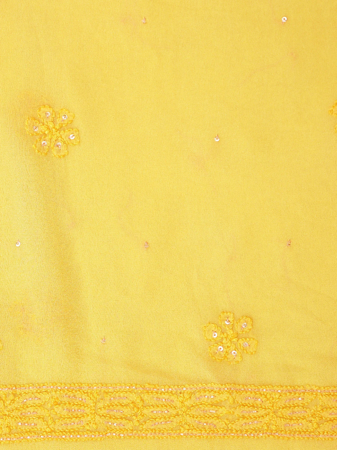 Ada Hand Embroidered Yellow Viscose Georgette Lucknowi Chikankari Unstitched Kurta Dupatta Set With Cutdana Work 01A663930