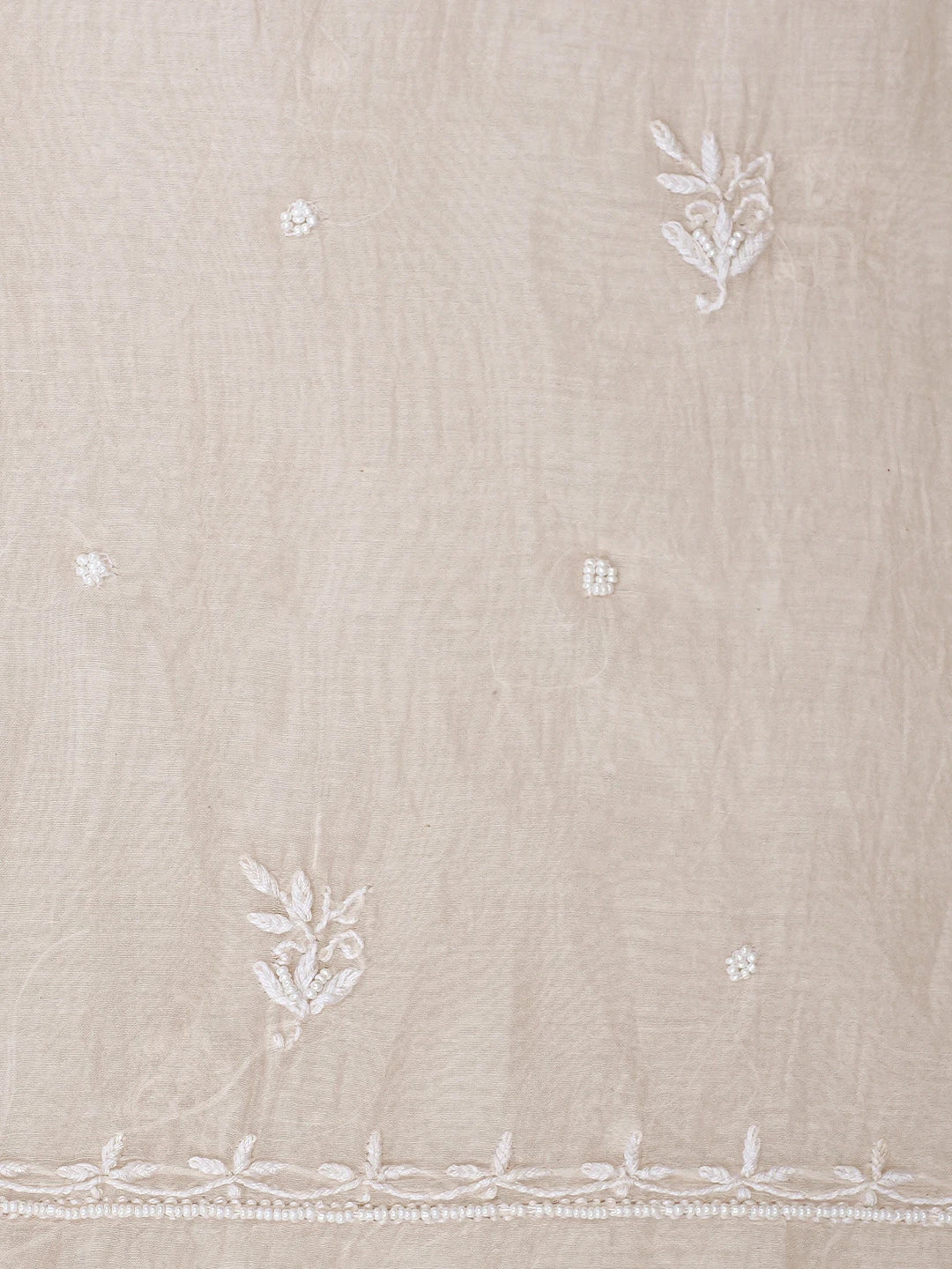 Ada Hand Embroidered Powder Petal Pink Chanderi Lucknowi Chikankari Unstitched Kurta Dupatta Set With Cutdana Work 01A811837
