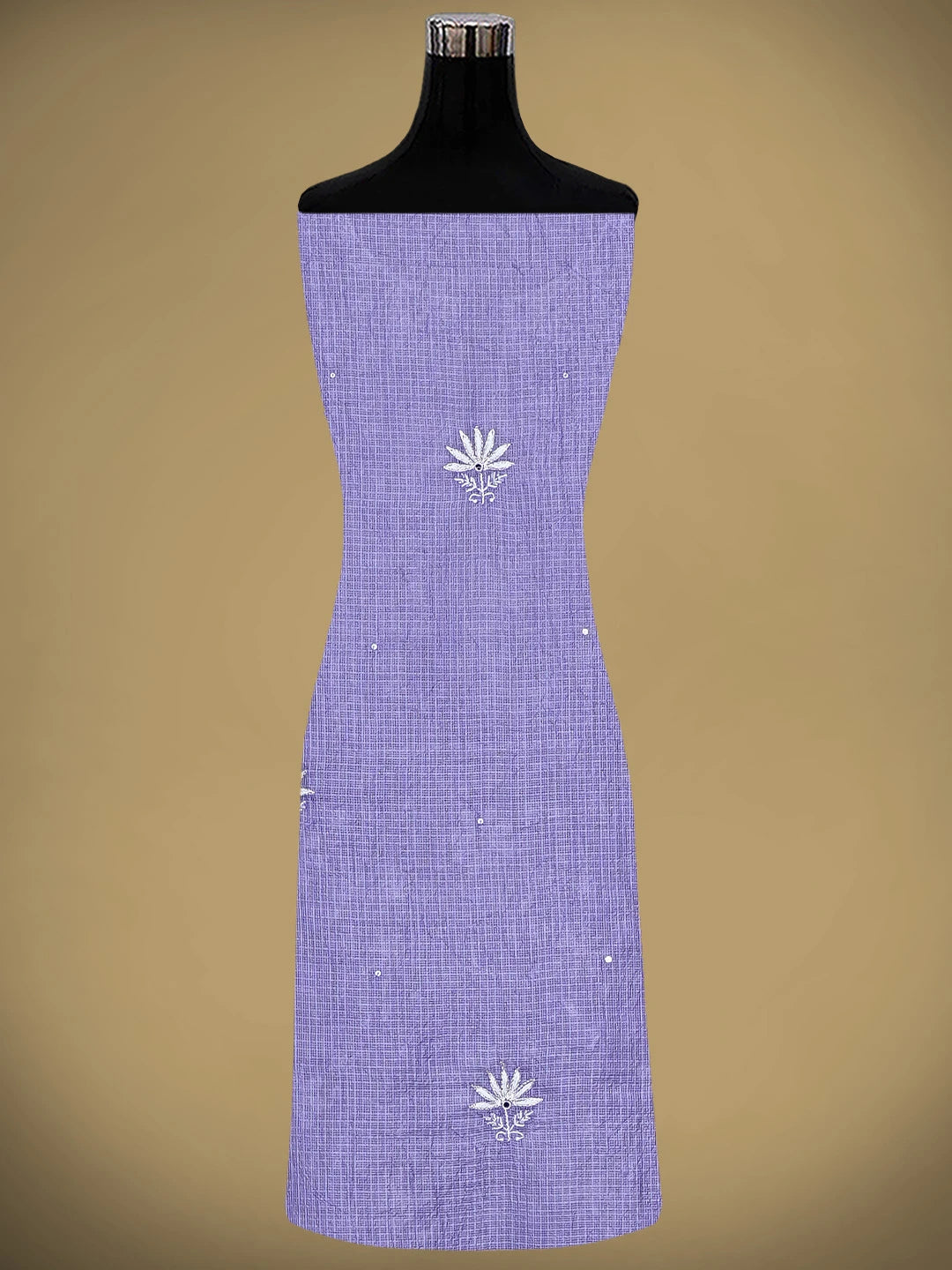 Ada Hand Embroidered Mauve Kota Silk Lucknowi Chikankari Unstitched Kurta Dupatta Set With Cutdana Work 01A890972