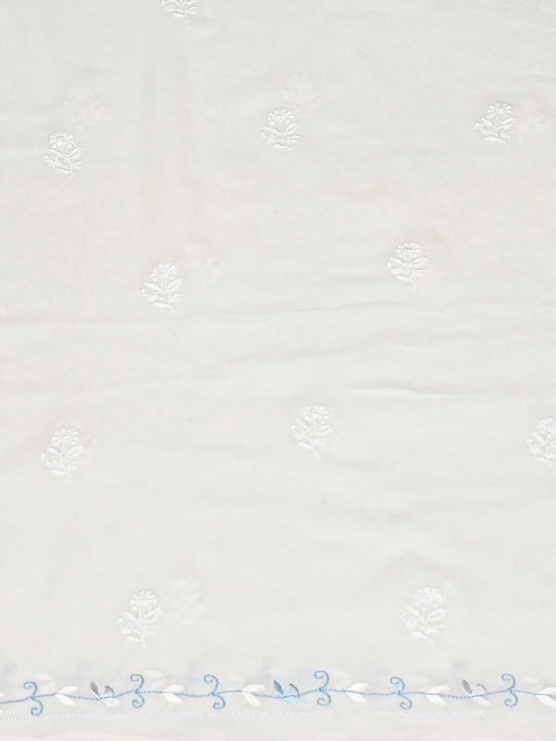Ada Hand Embroidered White Pure Georgette Lucknowi Chikankari Unstitched Kurta Dupatta Set With Parsi Work 01A548647