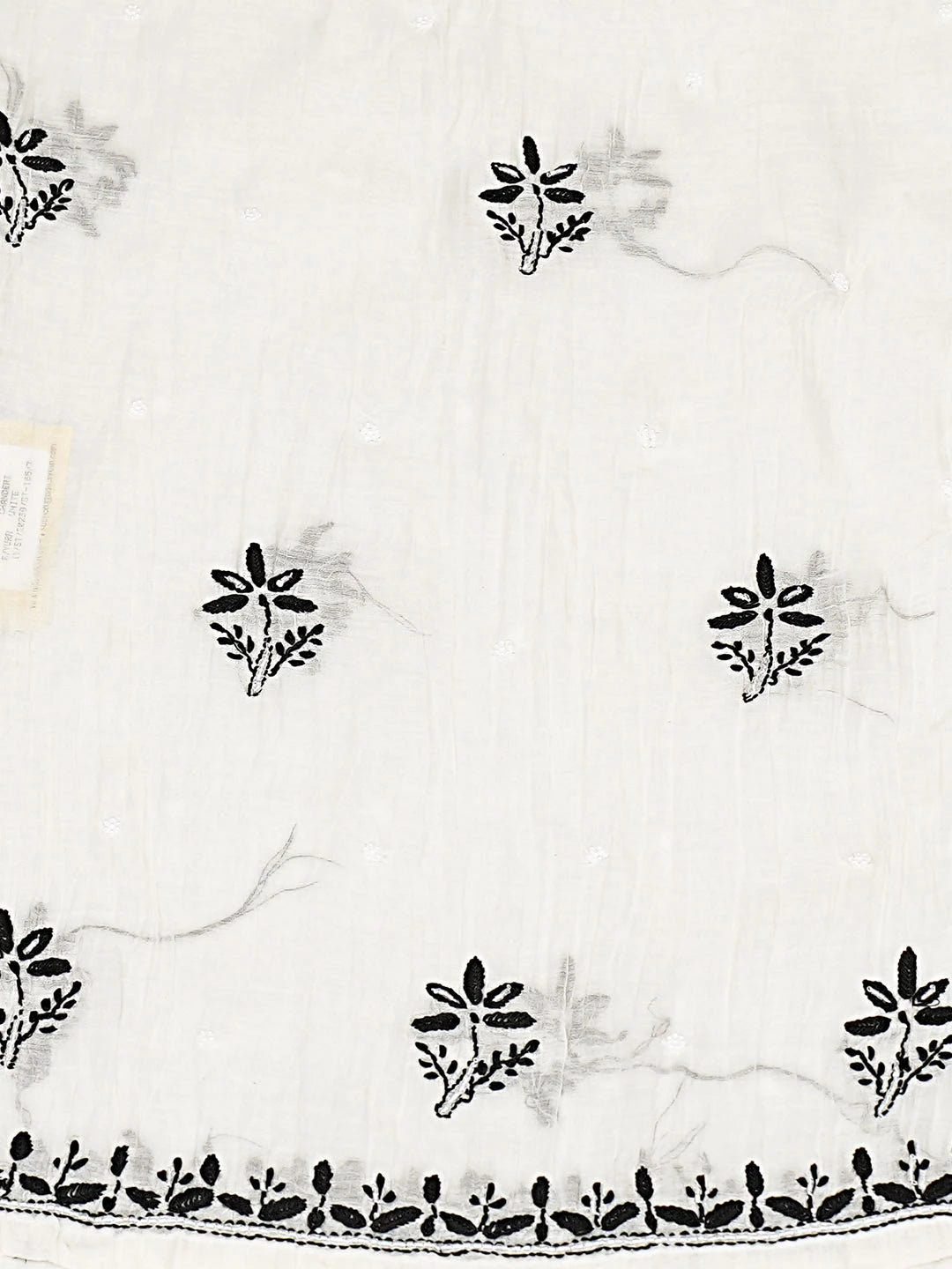 Ada Hand Embroidered White Chanderi Lucknowi Chikankari Unstitched Kurta Dupatta Set With Pearl Work 01A911226