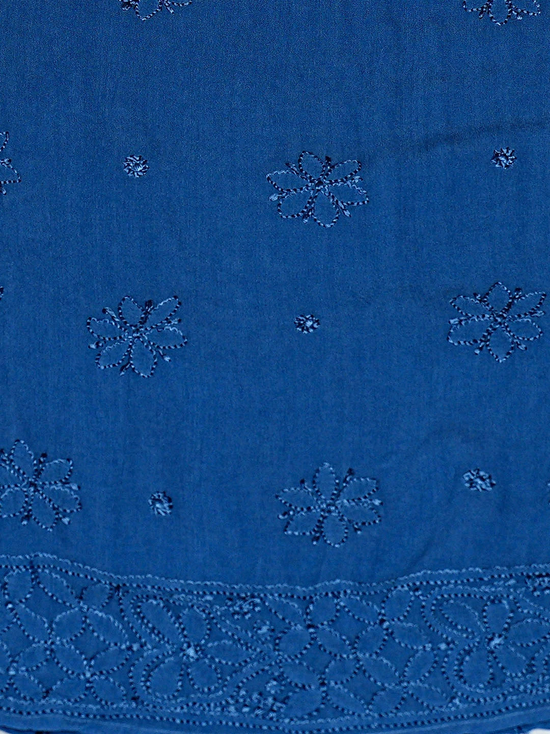 Ada Hand Embroidered Blue Viscose Georgette Lucknowi Chikankari Semi-Stitched Anarkali Kurta Dupatta Set 01A901360