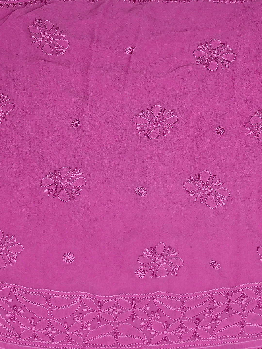 Ada Hand Embroidered Purple Viscose Georgette Lucknowi Chikankari Semi-Stitched Anarkali Kurta Dupatta Set 01A879040