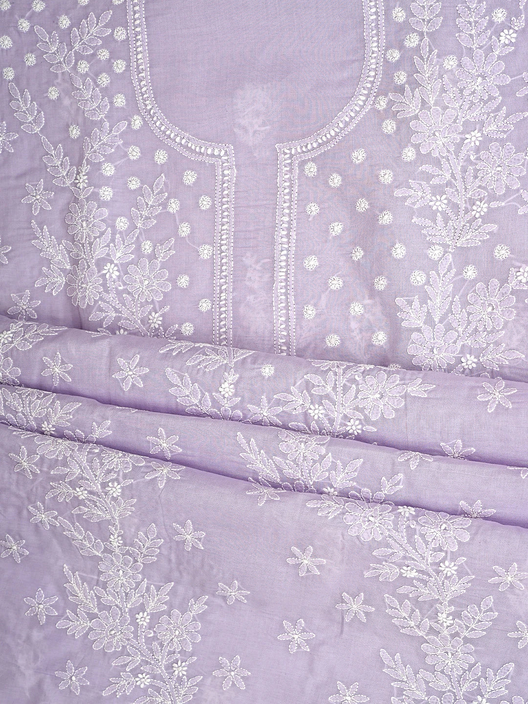 Ada Hand Embroidered Lavender Cotton Lucknowi Chikankari Unstitched Suit Piece 01A914830