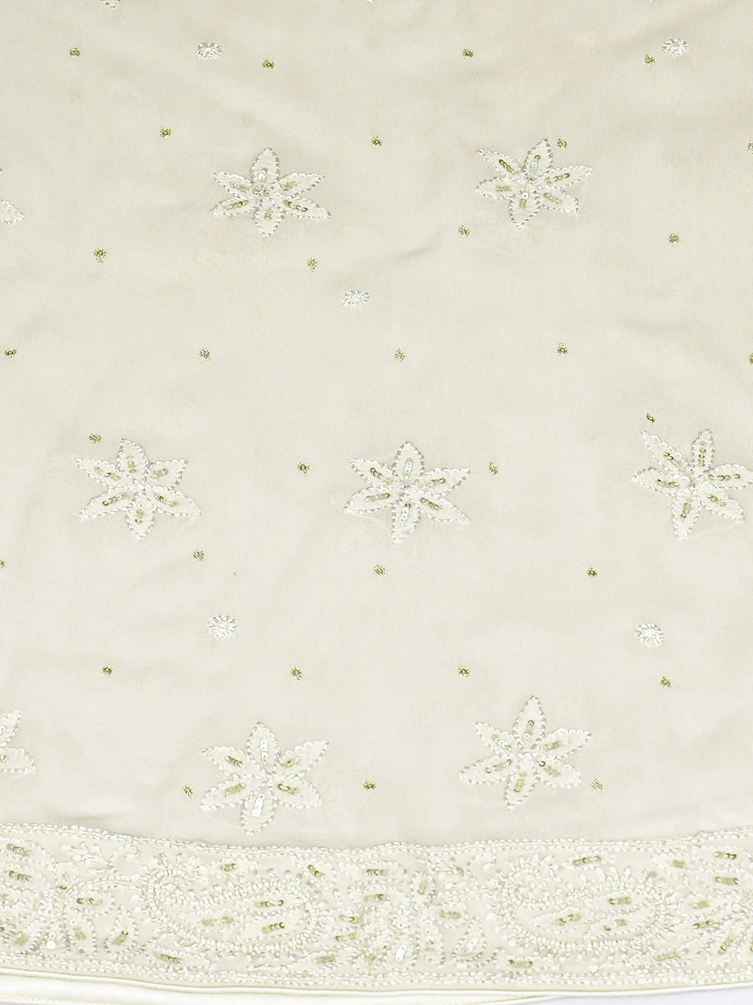 Ada Hand Embroidered Sea Green Viscose Georgette Lucknowi Chikankari Semi-Stitched Anarkali Kurta Dupatta Set With Cutdana Work 01A865000