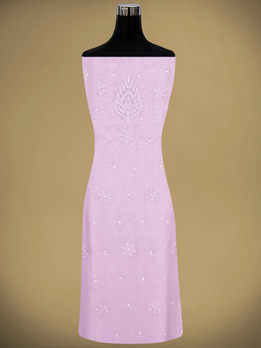 Ada Hand Embroidered Lavender Viscose Georgette Lucknowi Chikankari Unstitched Kurta Dupatta Set With Cutdana Work 01A893845
