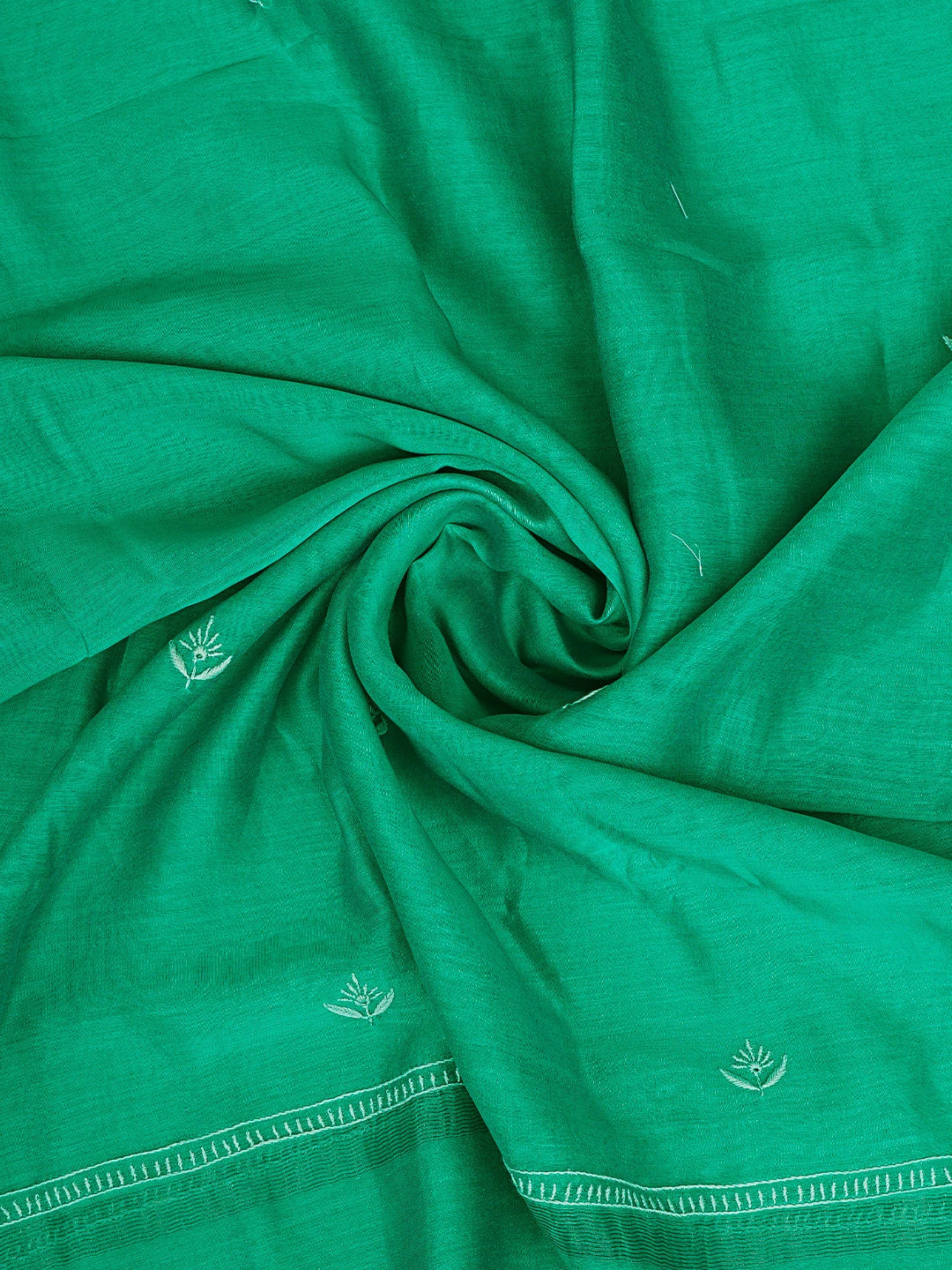 Ada Hand Embroidered Rama Green Chanderi Lucknowi Chikankari Kurta Dupatta Set 01A907310