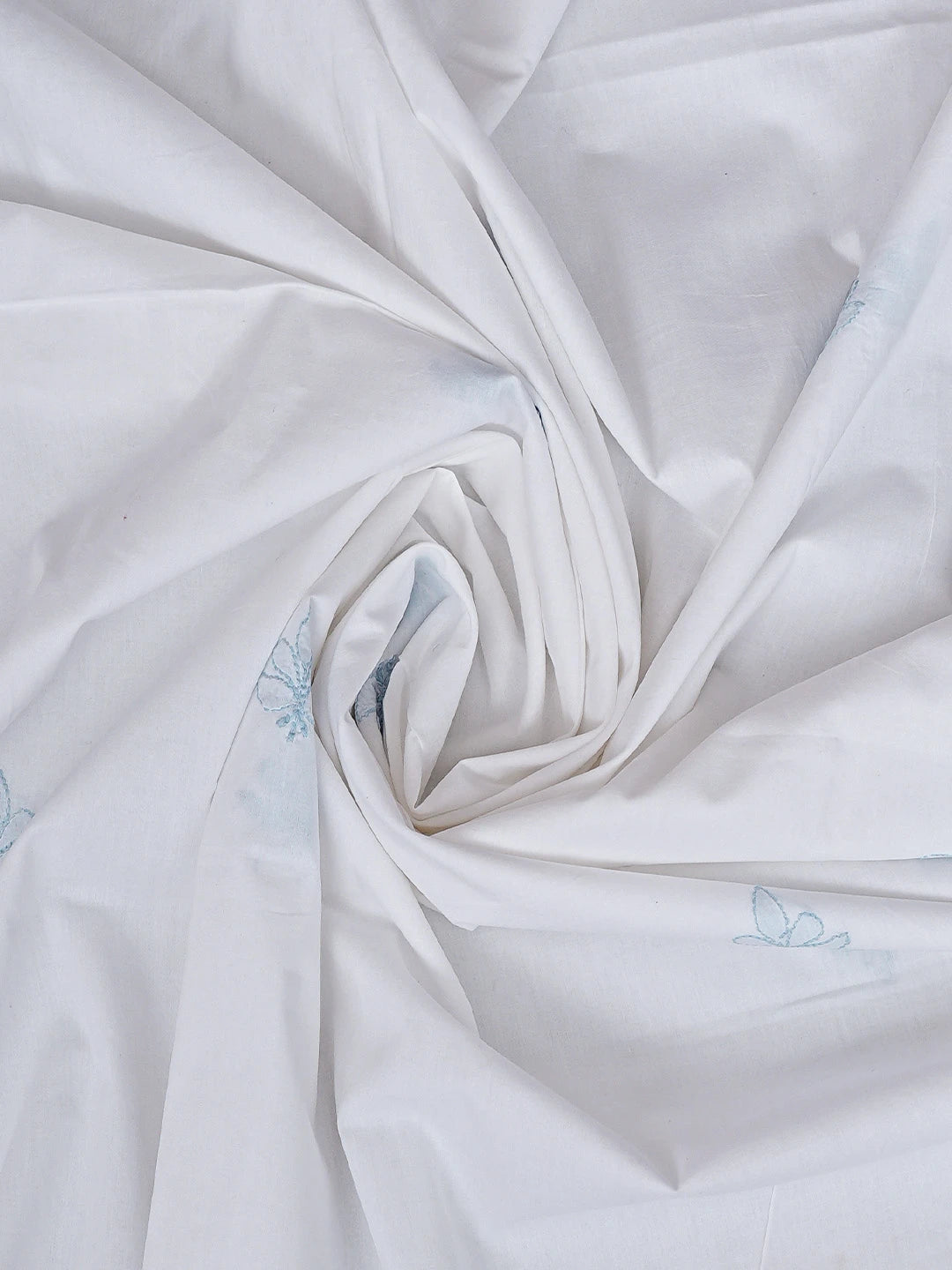 Ada Hand Embroidered Sky Blue Cotton Lucknowi Chikankari Unstitched Suit Piece 01A914761
