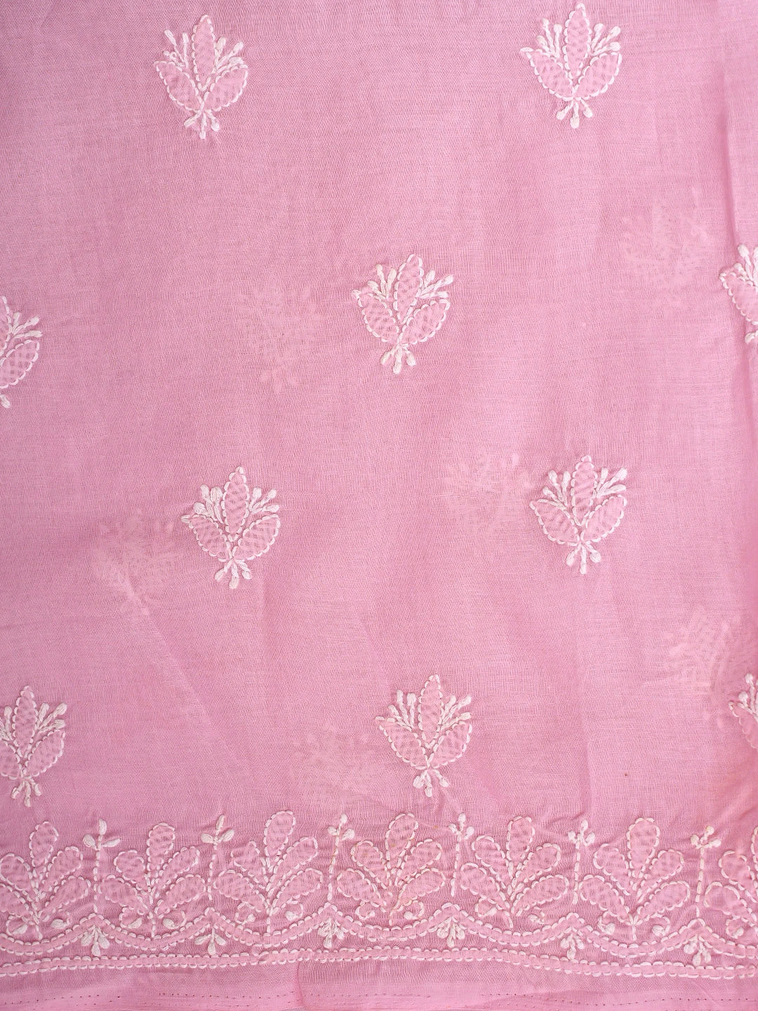 Ada Hand Embroidered Pink Cotton Lucknowi Chikankari Unstitched Suit Piece 01A910864
