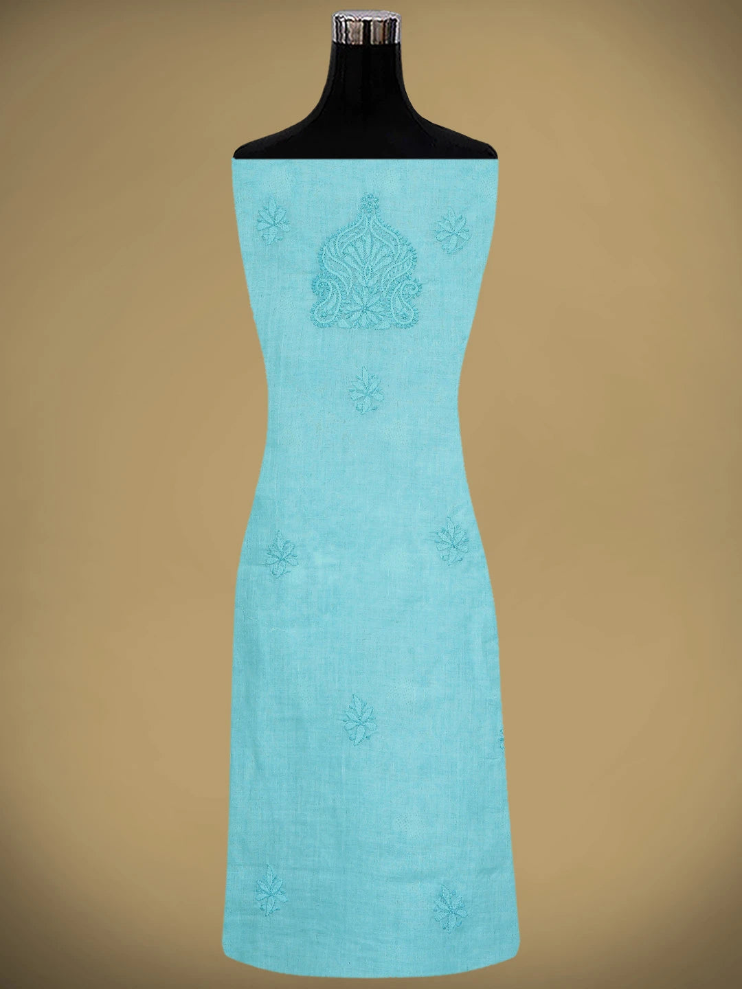 Ada Hand Embroidered Blue Cotton Lucknowi Chikankari Unstitched Suit Piece 01A911253