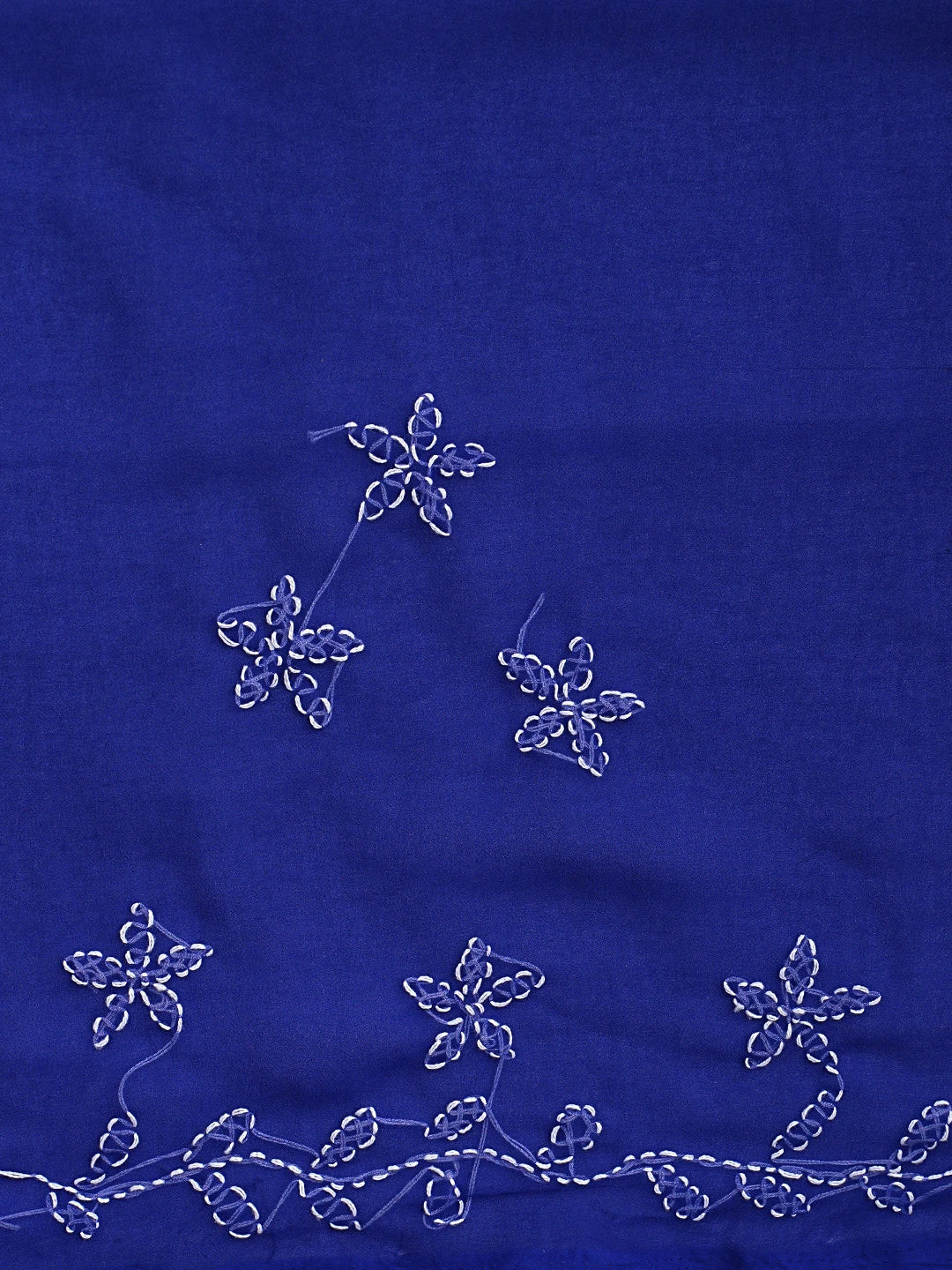 Ada Hand Embroidered Royal Blue Georgette Lucknowi Chikankari Saree and Blouse 01A916544