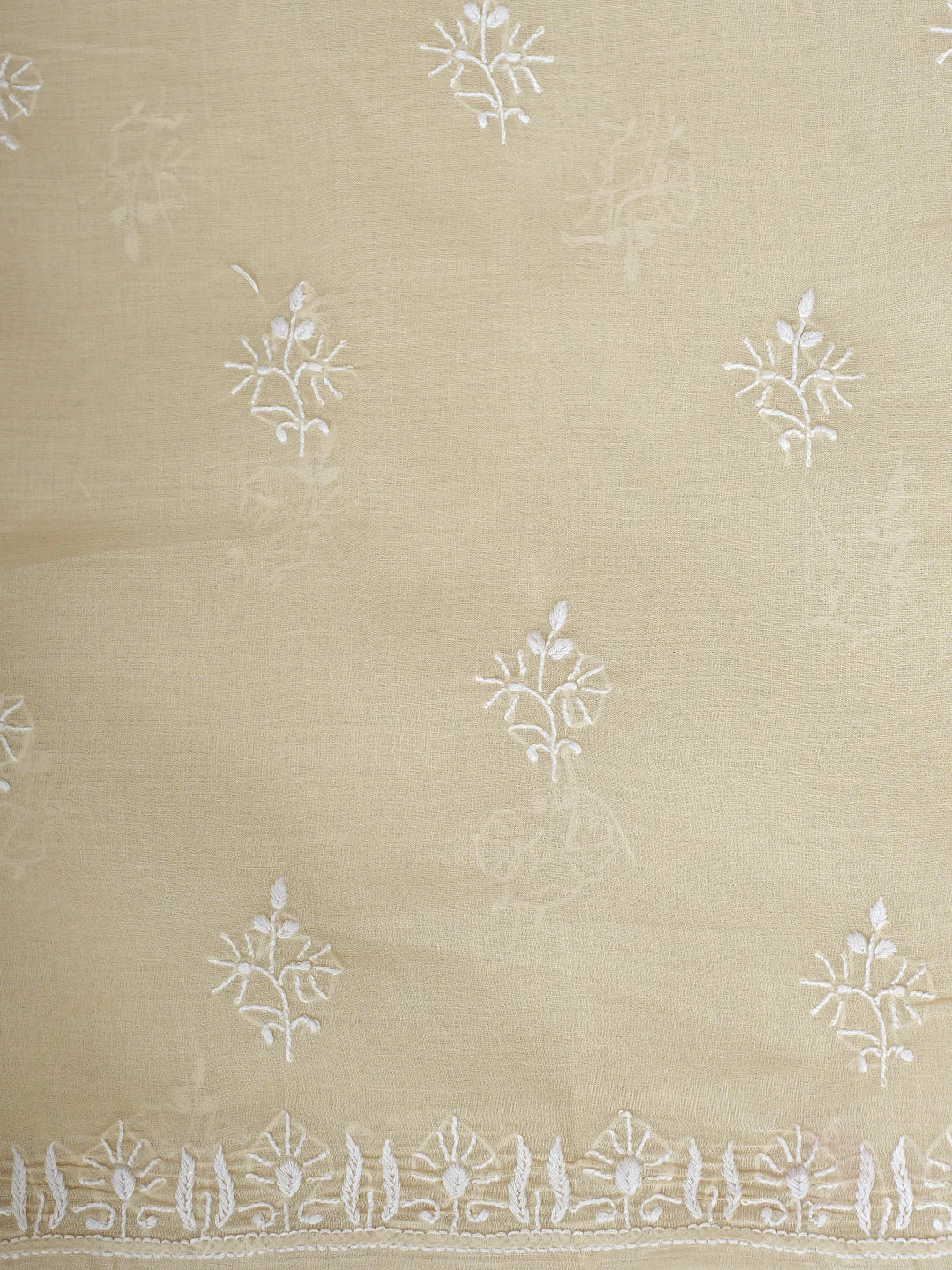 Ada Hand Embroidered Fawn Cotton Lucknowi Chikankari Unstitched Suit Piece 01A915025