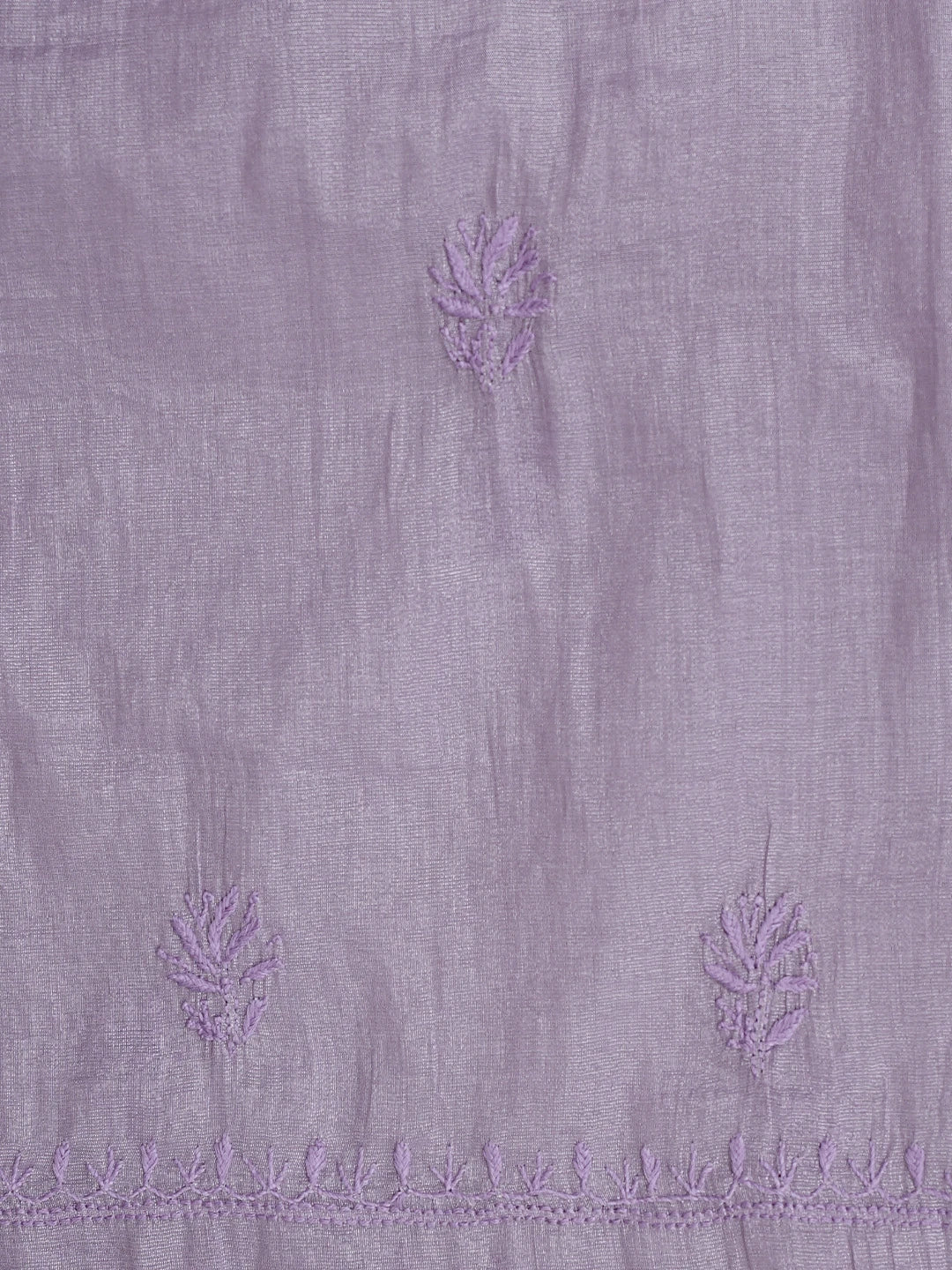 Ada Hand Embroidered Mauve Tissue Lucknowi Chikankari Unstitched Kurta Dupatta Set 01A901648