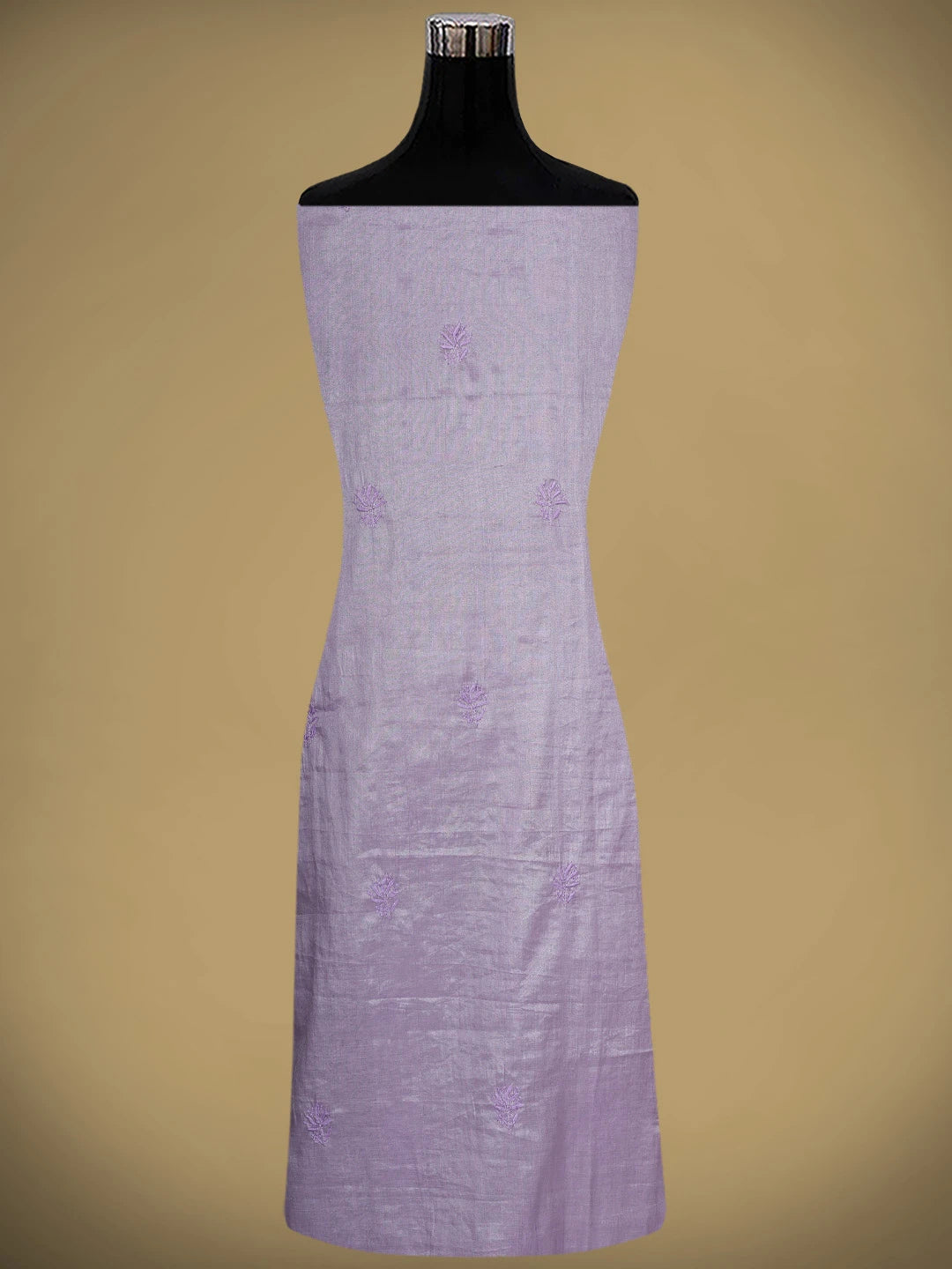 Ada Hand Embroidered Mauve Tissue Lucknowi Chikankari Unstitched Kurta Dupatta Set 01A901648