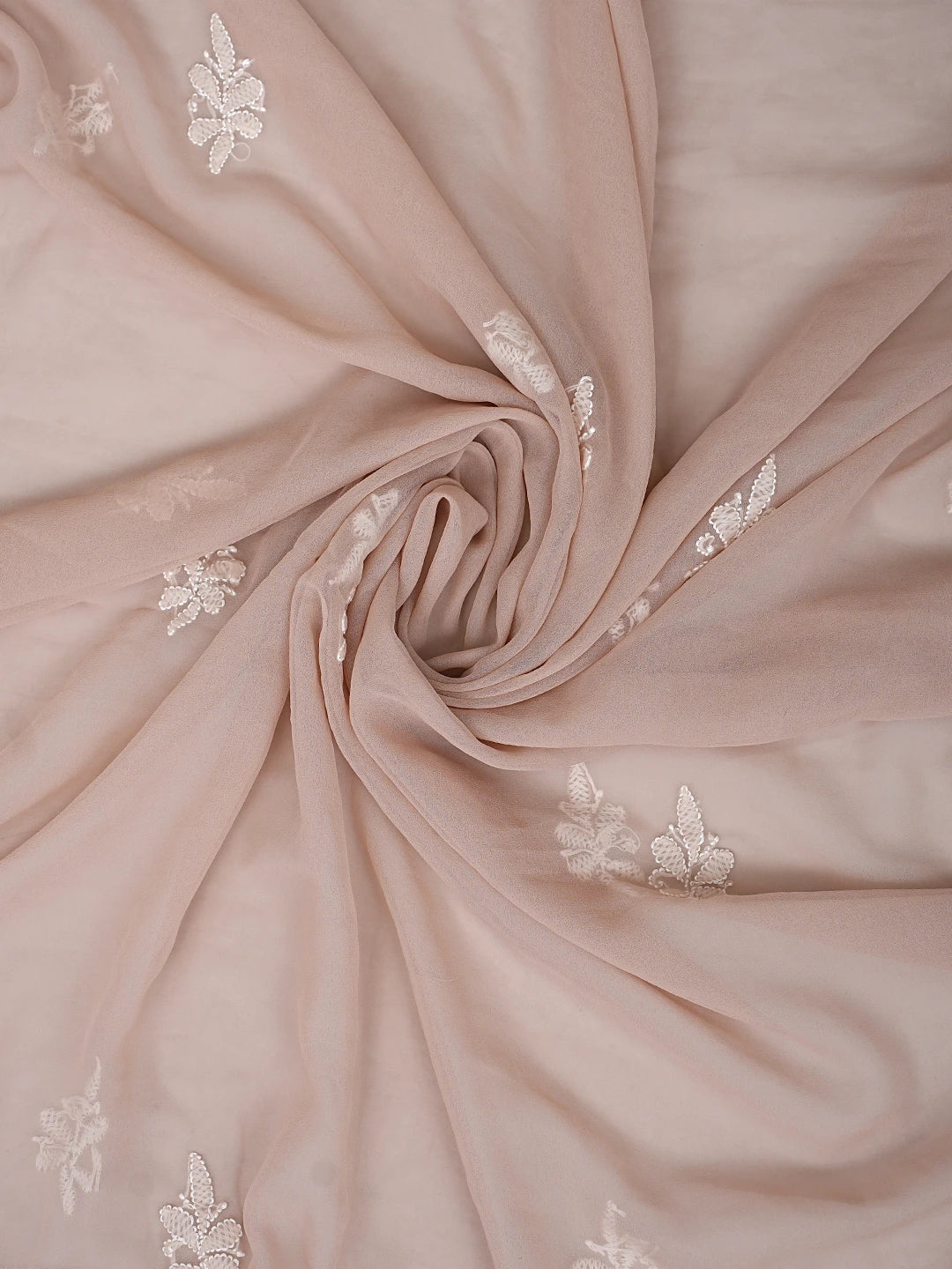 Ada Hand Embroidered Dusty Beige Georgette Lucknowi Chikankari Unstitched Suit Piece 01A915239