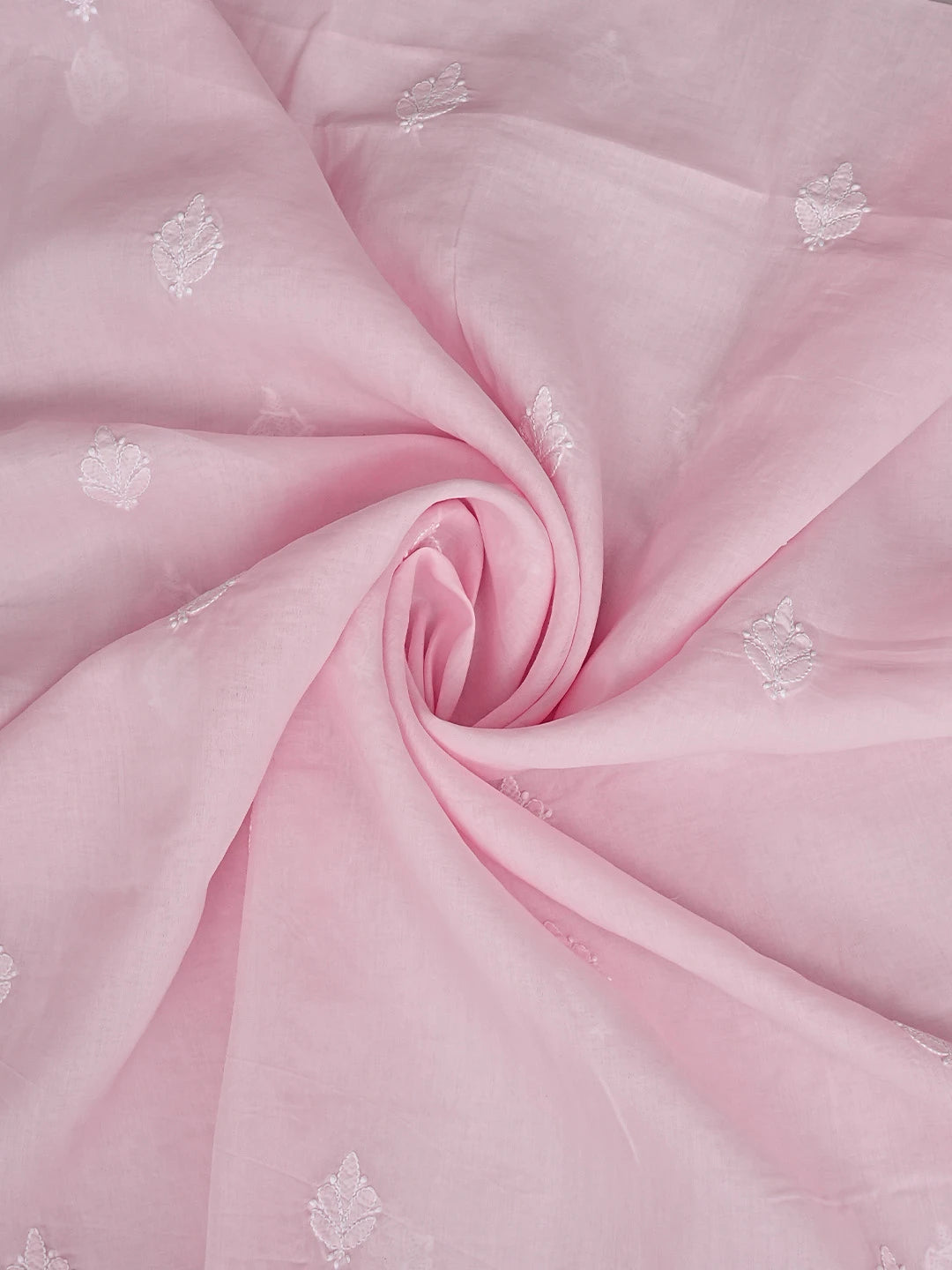 Ada Hand Embroidered Pink Cotton Lucknowi Chikankari Unstitched Suit Piece 01A914783