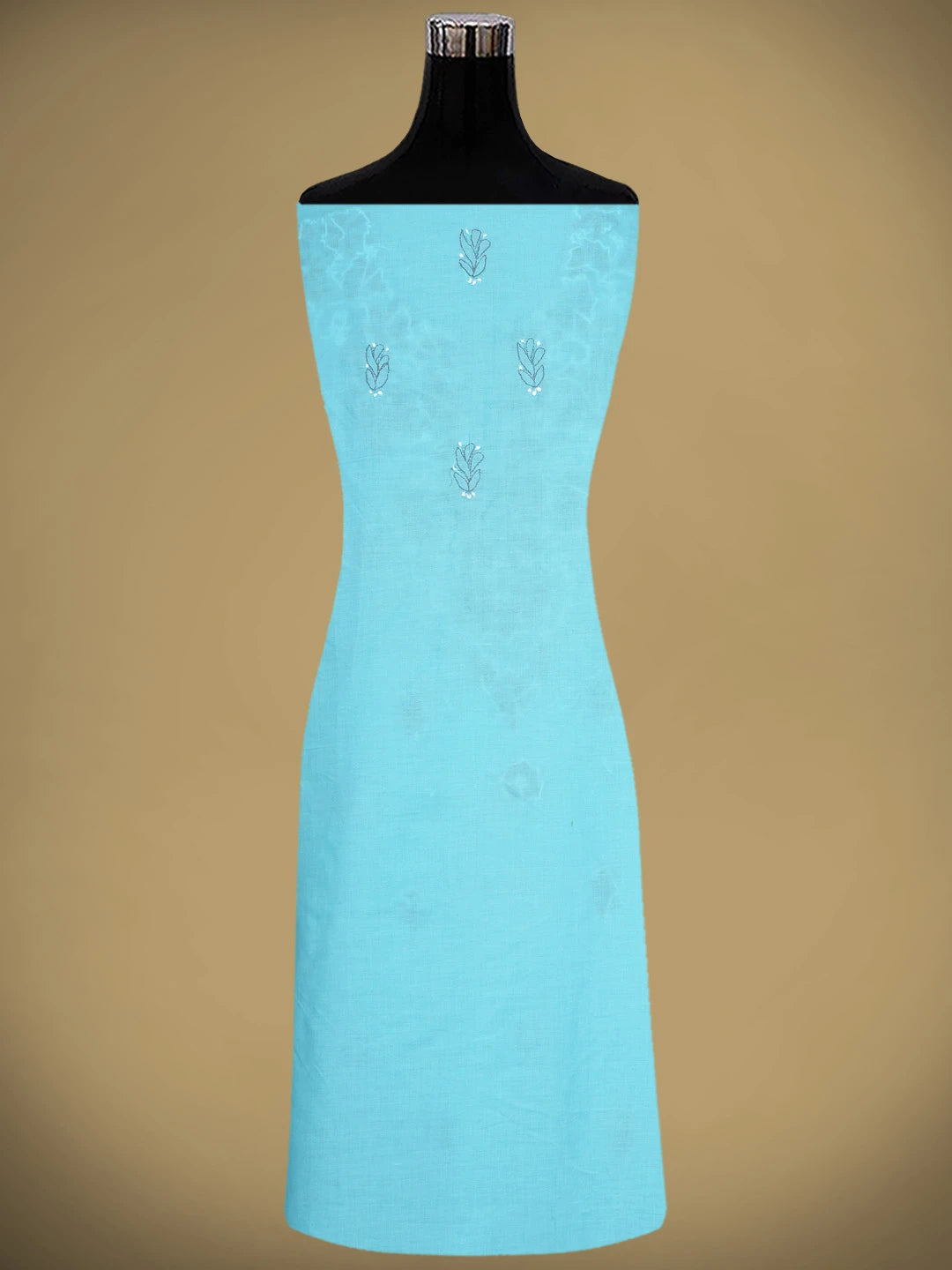 Ada Hand Embroidered Blue Cotton Lucknowi Chikankari Unstitched Suit Piece 01A879293