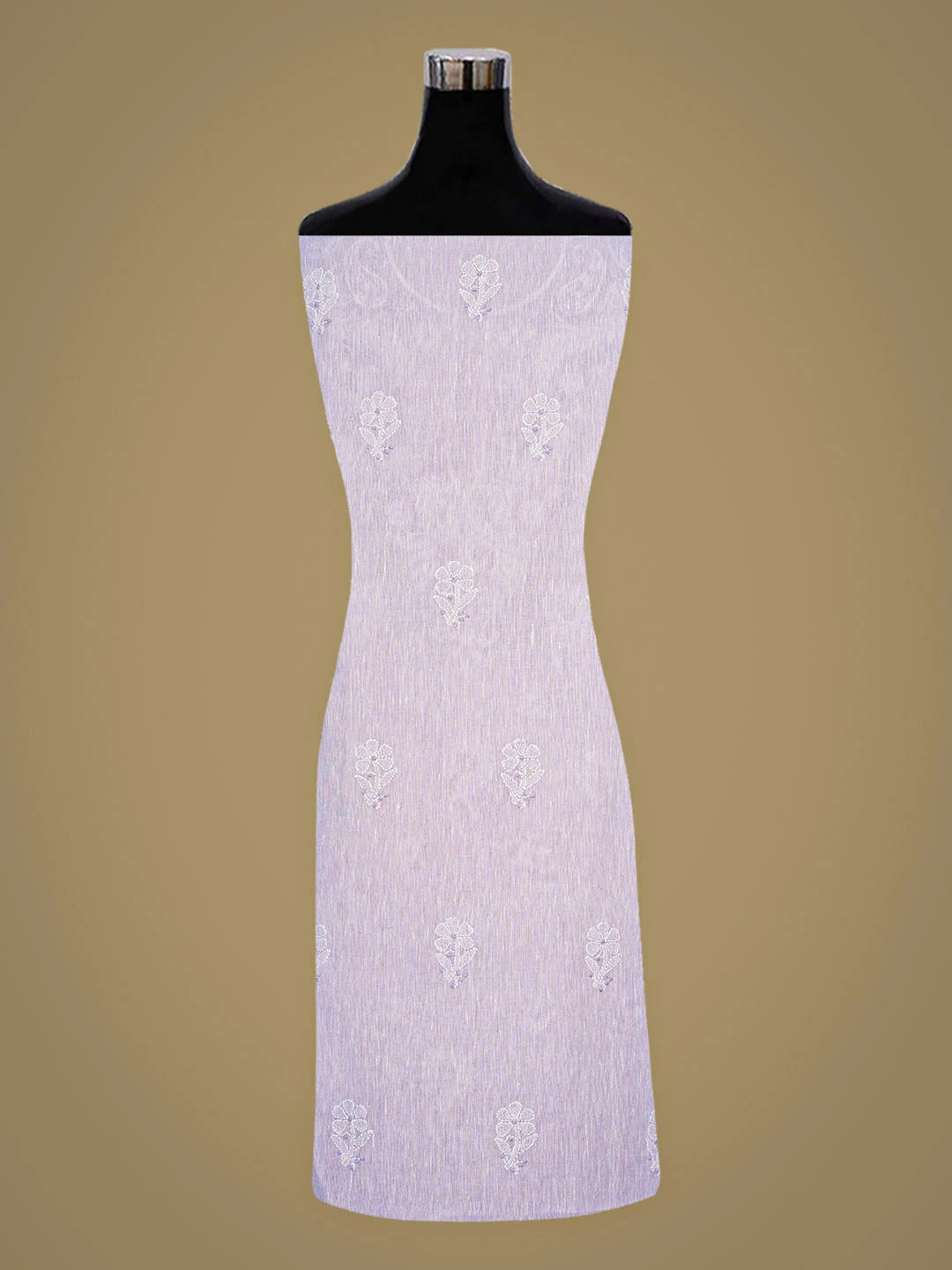 Ada Hand Embroidered Lavender Linen Lucknowi Chikankari Unstitched Suit Piece with Chiffon Dupatta 01A885303