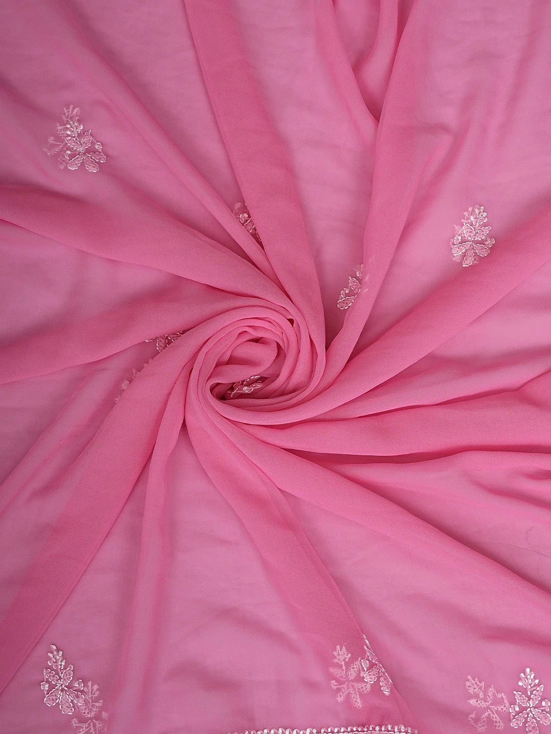Ada Hand Embroidered  Onion Pink Georgette Lucknowi Chikankari Unstitched Suit Piece 01A916037