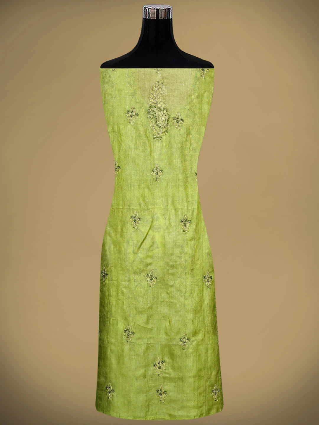 Ada Hand Embroidered Green Faux Georgette Lucknowi Chikankari Unstitched Suit Piece 01A907714