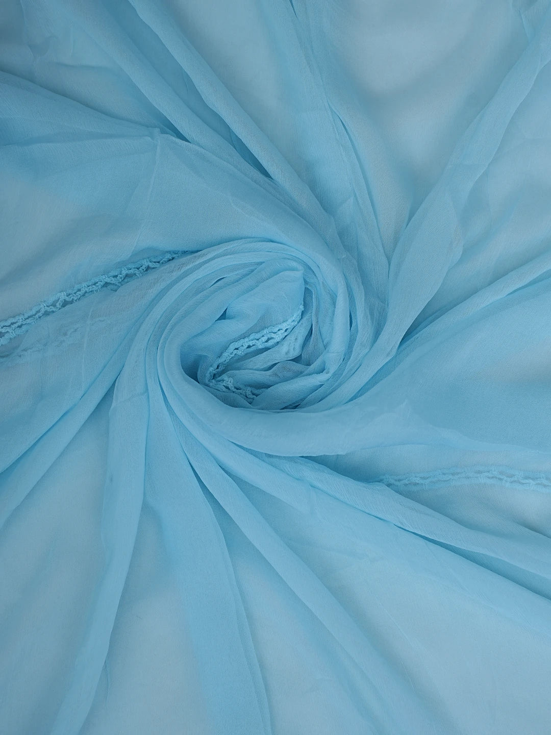 Ada Hand Embroidered Blue Cotton Lucknowi Chikankari Unstitched Suit Piece 01A879491