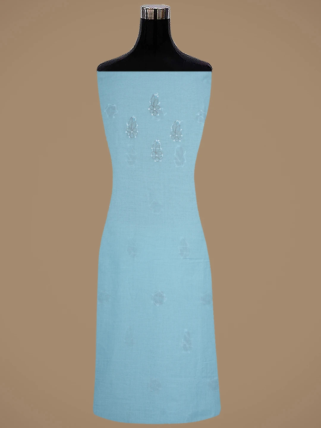 Ada Hand Embroidered Blue Cotton Lucknowi Chikankari Unstitched Suit Piece 01A879491