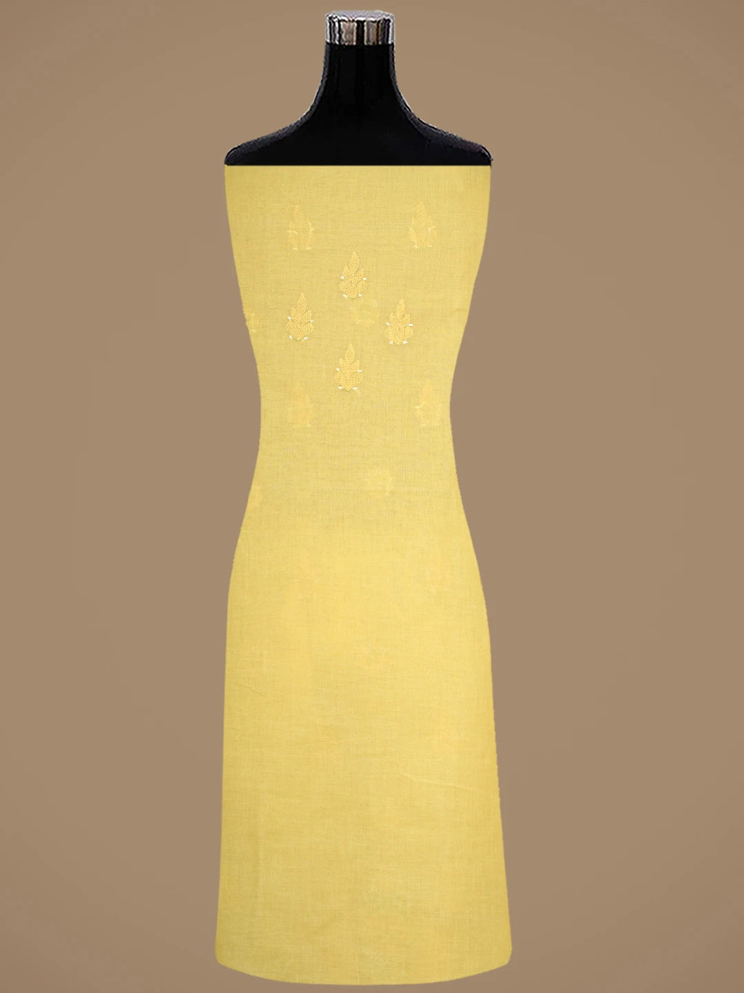 Ada Hand Embroidered Yellow Cotton Lucknowi Chikankari Unstitched Suit Piece 01A882468