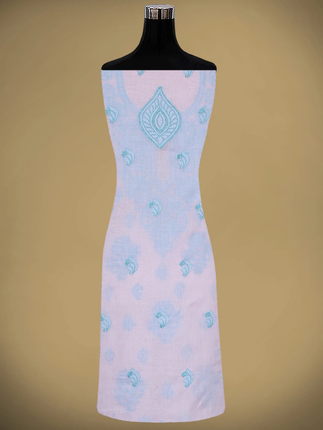 Ada Hand Embroidered Pink Cotton Lucknowi Chikankari Unstitched Suit Piece 01A914949