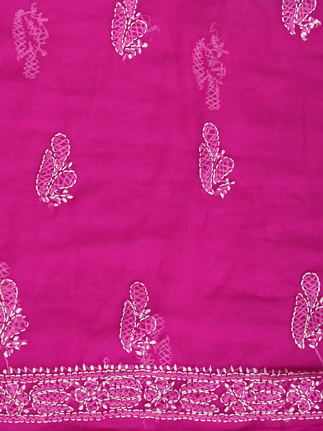 Ada Hand Embroidered Magenta Georgette Lucknowi Chikankari Unstitched Suit Piece 01A915187
