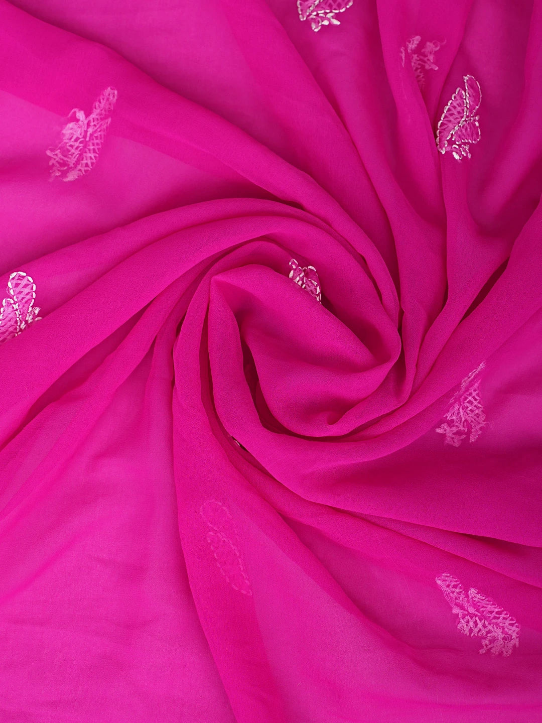 Ada Hand Embroidered Magenta Georgette Lucknowi Chikankari Unstitched Suit Piece 01A915187