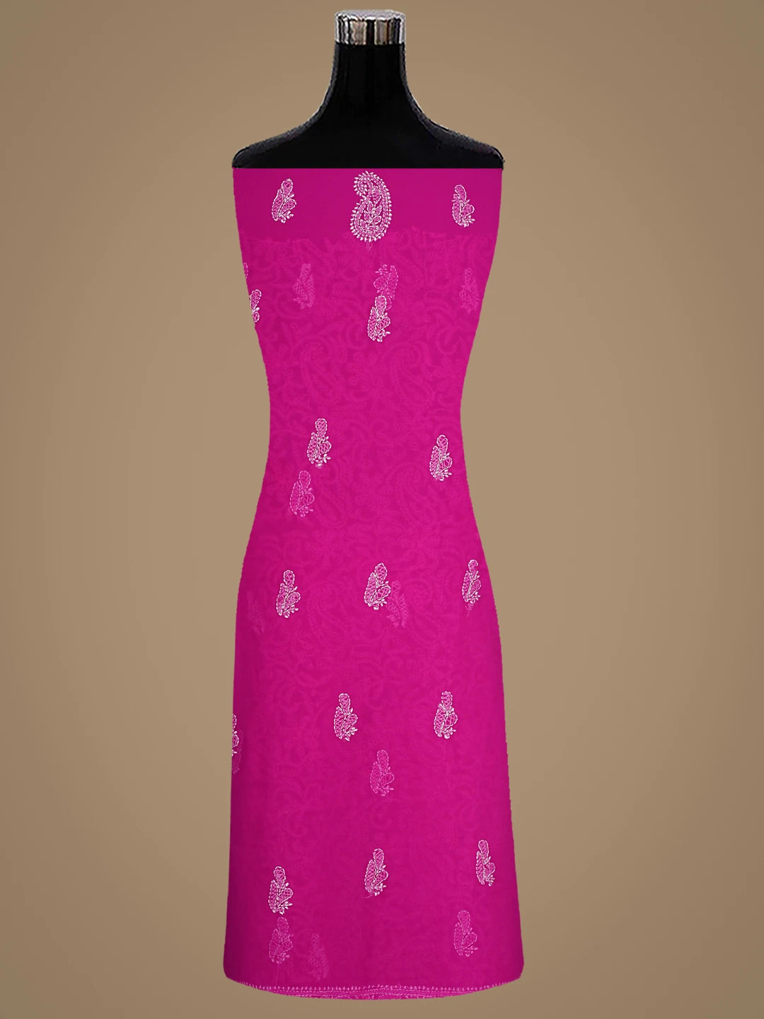 Ada Hand Embroidered Magenta Georgette Lucknowi Chikankari Unstitched Suit Piece 01A915187