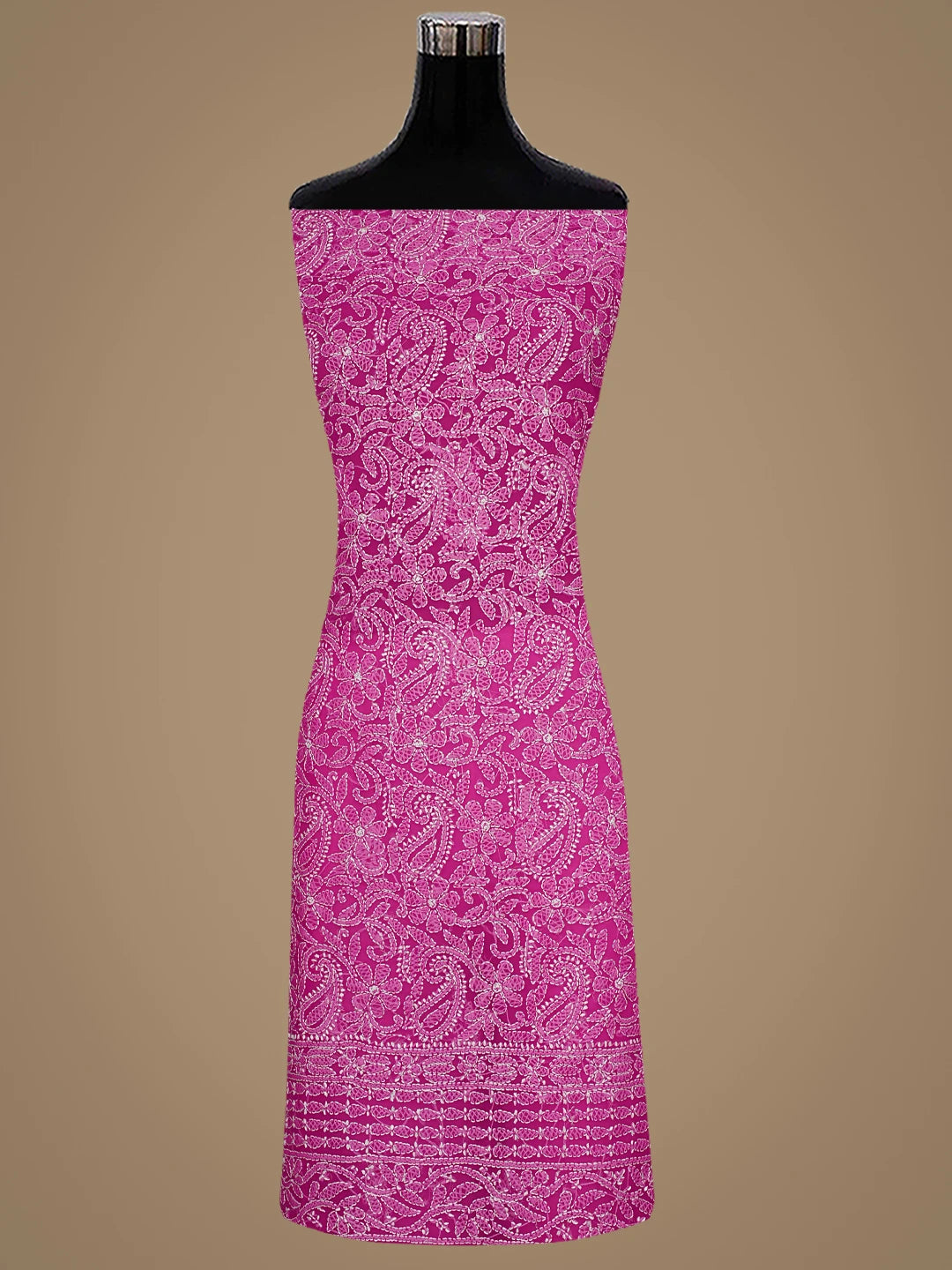 Ada Hand Embroidered Magenta Georgette Lucknowi Chikankari Unstitched Suit Piece 01A915187