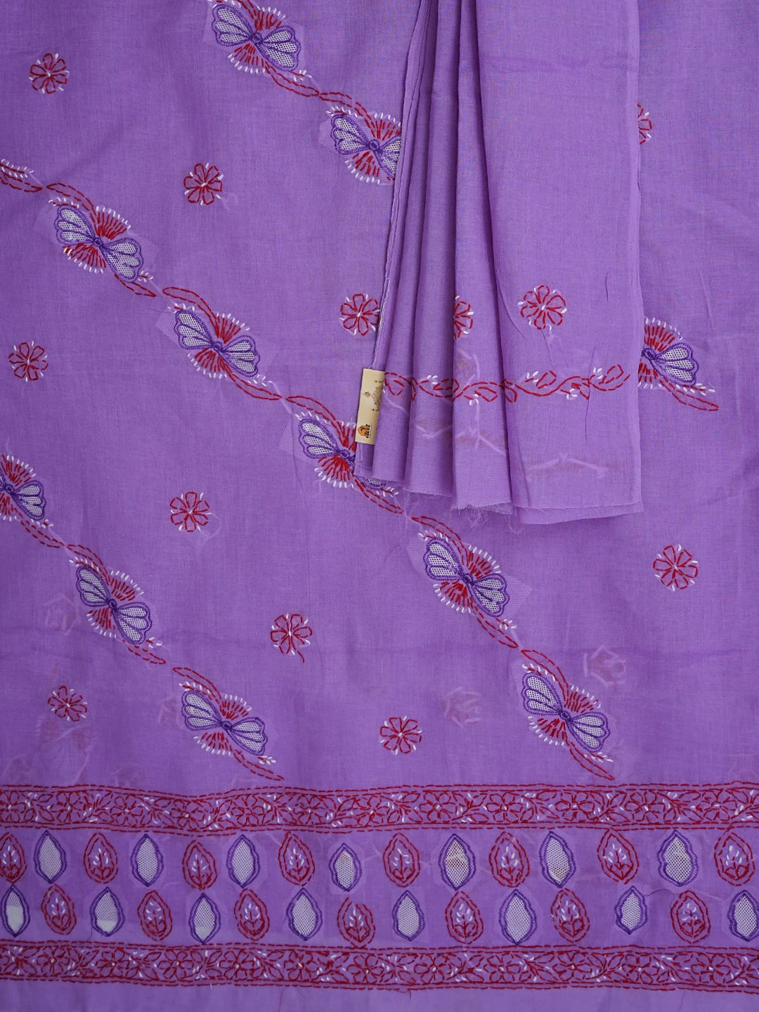 Ada Hand Embroidered Lavender Cotton Lucknowi Chikankari Unstitched Suit Piece 01A916012
