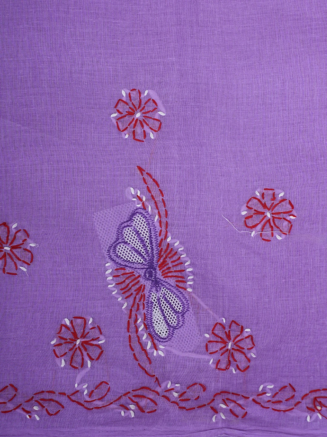 Ada Hand Embroidered Lavender Cotton Lucknowi Chikankari Unstitched Suit Piece 01A916012