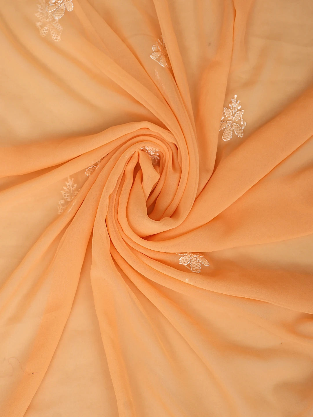 Ada Hand Embroidered Orange Georgette Lucknowi Chikankari Unstitched Suit Piece 01A916042