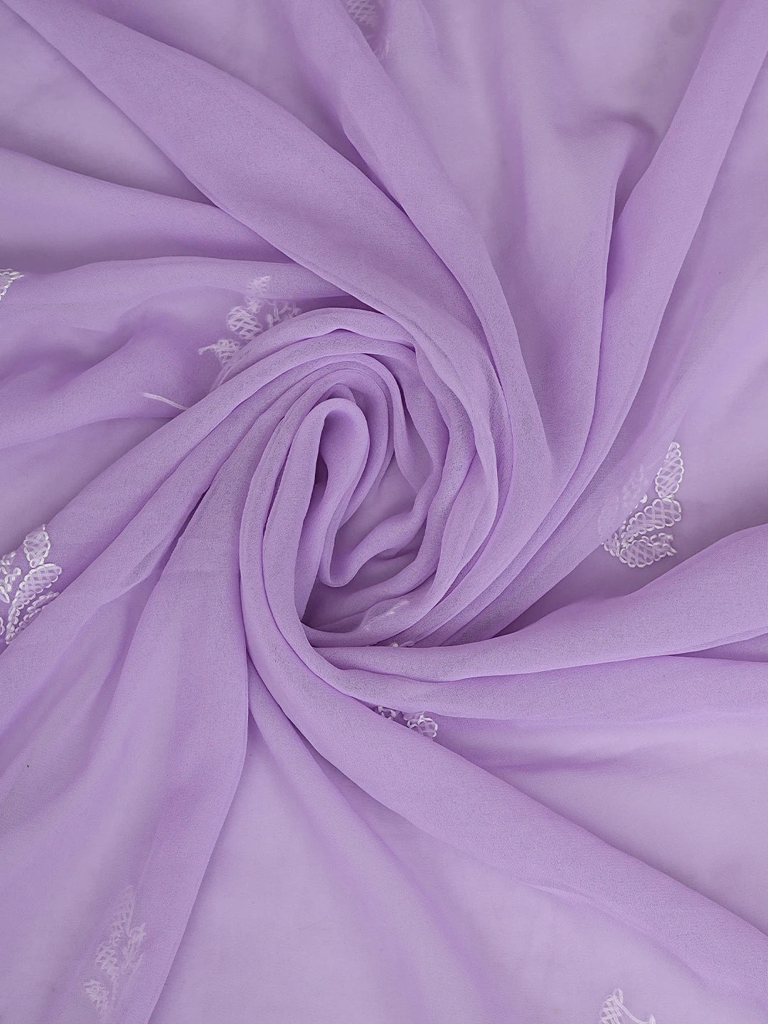 Ada Hand Embroidered Lavender Purple Faux Georgette Lucknowi Chikankari Unstitched Suit Piece 01A915227