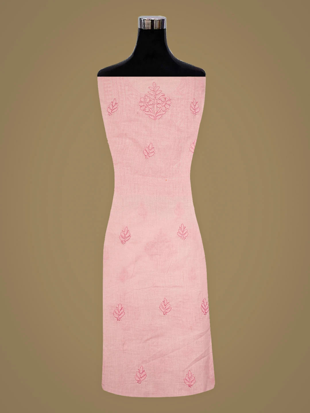 Ada Hand Embroidered Dusty Pink Cotton Lucknowi Chikankari Unstitched Kurta 01A916525