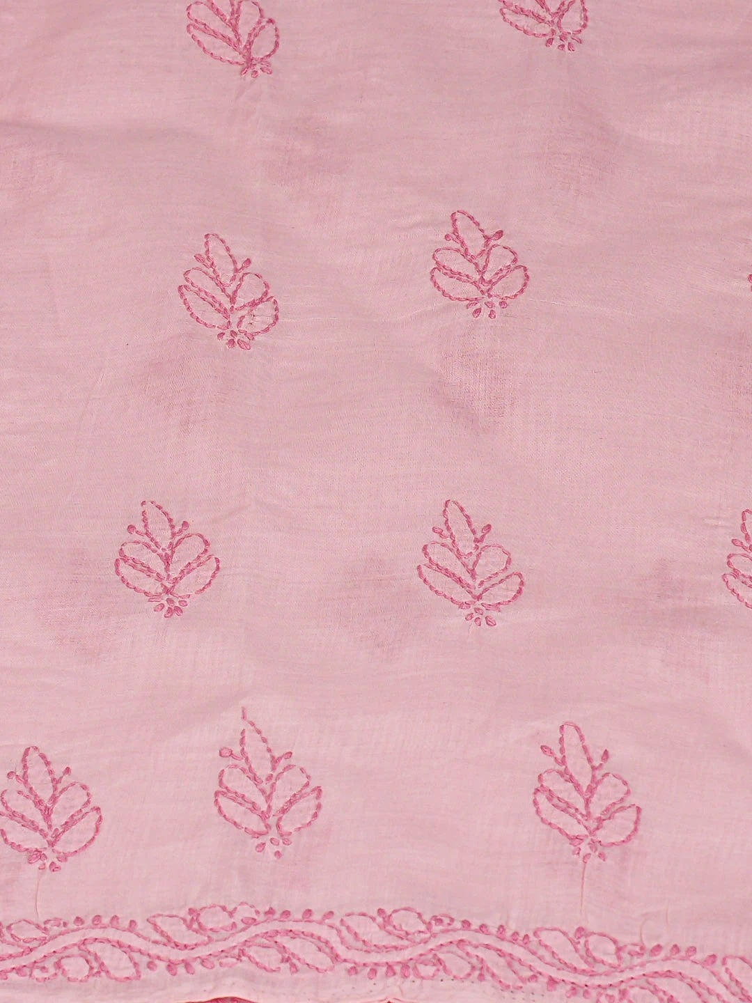 Ada Hand Embroidered Dusty Pink Cotton Lucknowi Chikankari Unstitched Kurta 01A916525