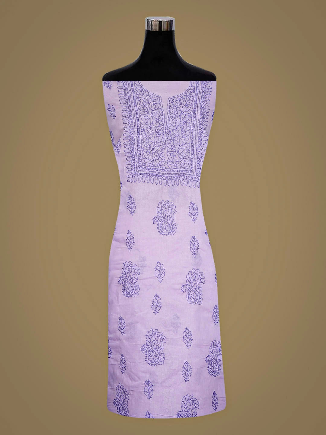 Ada Hand Embroidered Lavender Cotton Lucknowi Chikankari Unstitched Kurta 01A916464