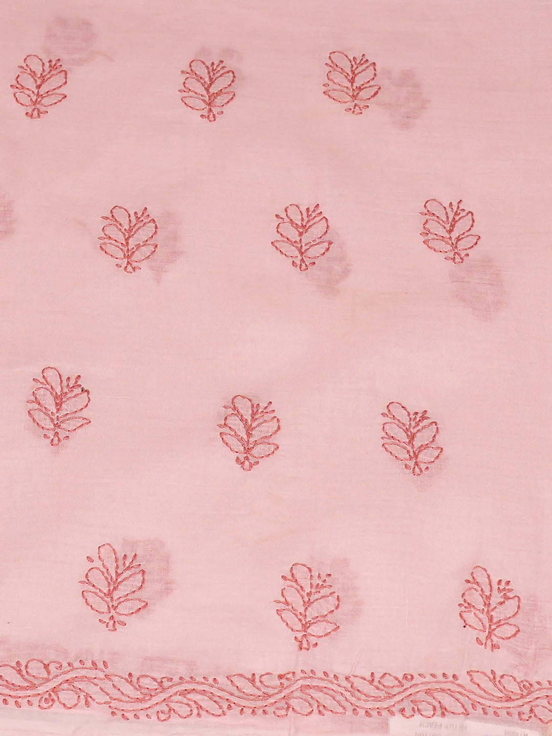 Ada Hand Embroidered Peach Cotton Lucknowi Chikankari Unstitched Kurta 01A916510