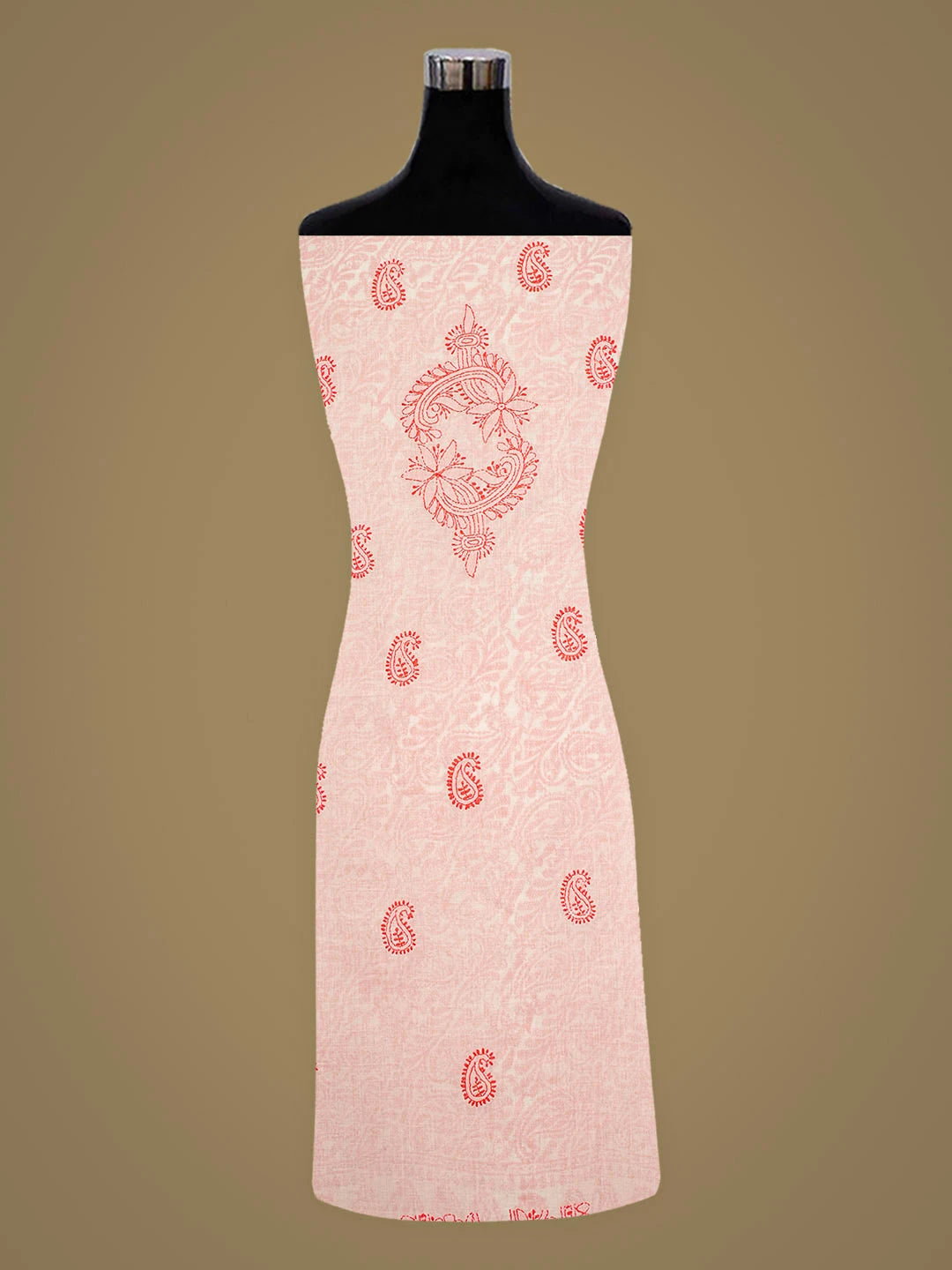 Ada Hand Embroidered White Cotton Lucknowi Chikankari Unstitched Kurta 01A898554
