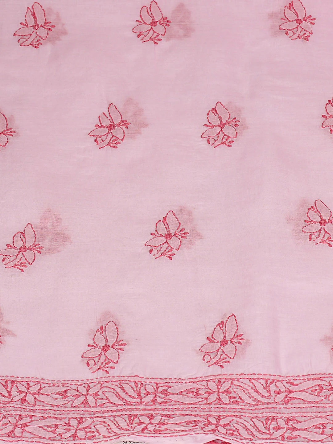 Ada Hand Embroidered Pink Cotton Lucknowi Chikankari Unstitched Kurta 01A898601
