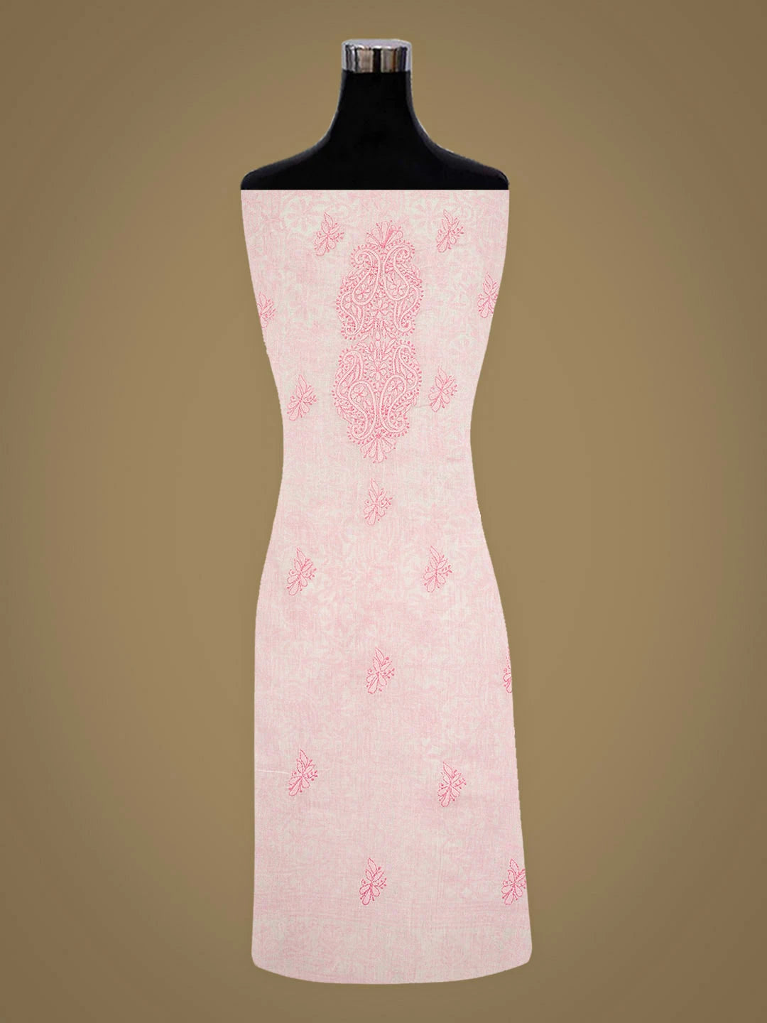 Ada Hand Embroidered White Cotton Lucknowi Chikankari Unstitched Kurta 01A898550