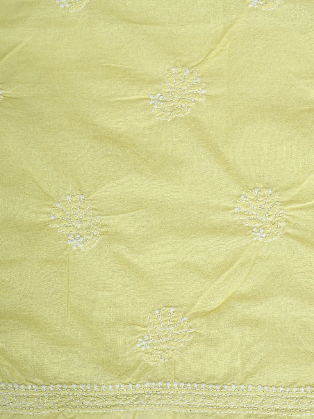 Ada Hand Embroidered Lemon Cotton Lucknowi Chikankari Unstitched Suit Piece 01A914755