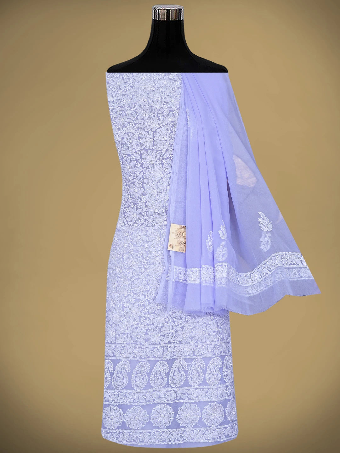 Ada Hand Embroidered Mauve Georgette Lucknowi Chikankari Unstitched Suit Piece 01A915230
